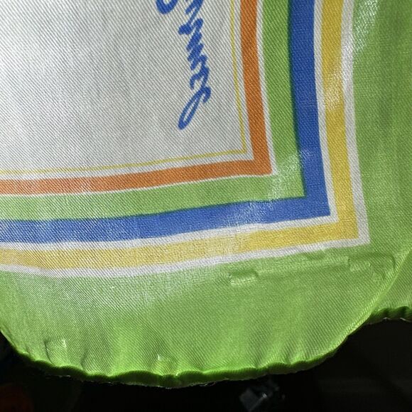 Vintage Burmel Lime Green Silk Scarf Women's Hair Head Wrap Neck Mob Wife Pinup - Picture 16 of 16